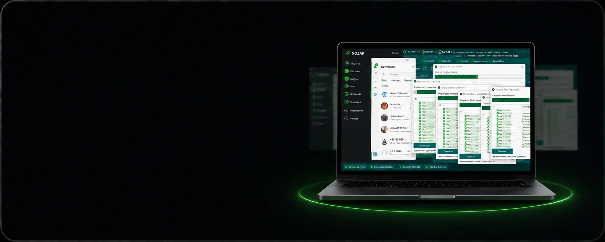 Interface do Nozap em um notebook